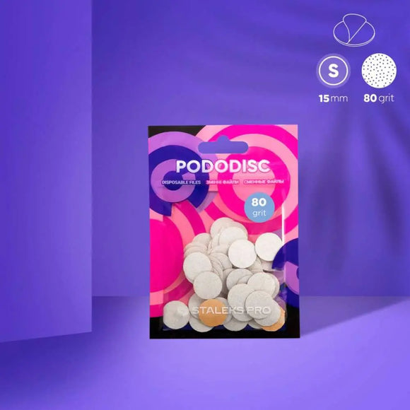 Lixas descartáveis para disco de pedicure Staleks PODODISC S granulação 80 50 unidades