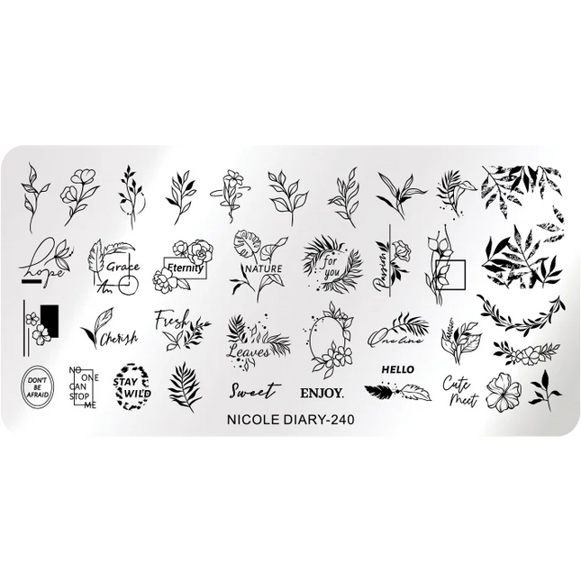 Stamping Plate NICOLE DIARY-240 Rectangular - Stamping Plate