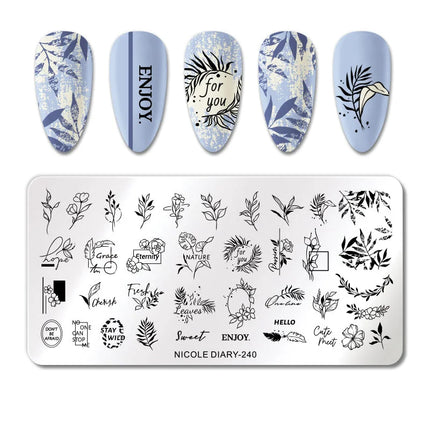 Stamping Plate NICOLE DIARY-240 Rectangular - Stamping Plate