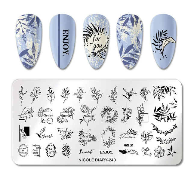 Stamping Plate NICOLE DIARY-240 Rectangular - Stamping Plate
