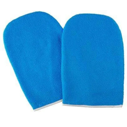 Terry mittens for paraffin therapy 1 pair - Blue - Gloves terry