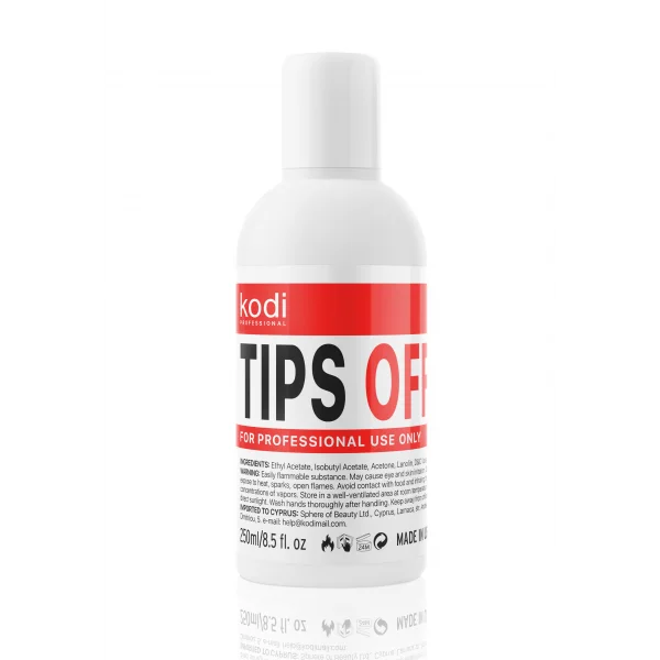 Tips Off Gel Polish/Acrylic Remover 250ml Kodi Professional - Gel polish remover