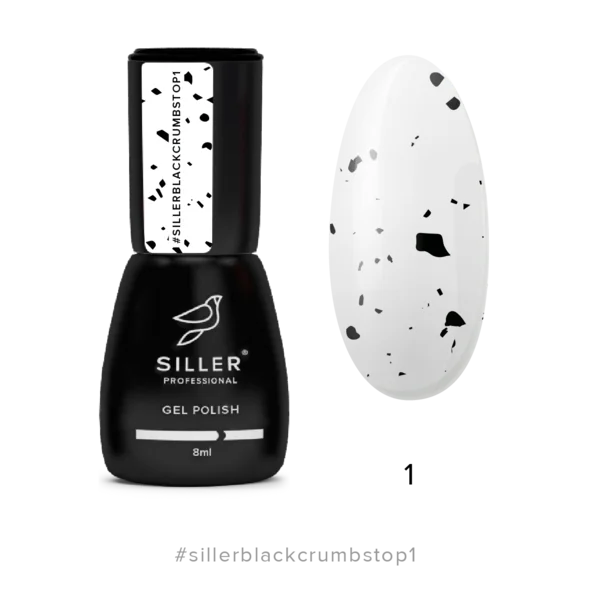 Top Black Crumbs №1 8 ml Siller - Top Coat