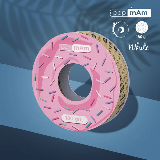 White disposable abrasive tape papmAm (without plastic case) Staleks Pro Expert 180 grit ATSC-180w - Disposable