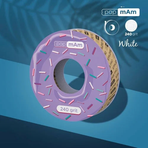 White disposable abrasive tape papmAm (without plastic case) Staleks Pro Expert 240 grit ATSC-240w - Disposable